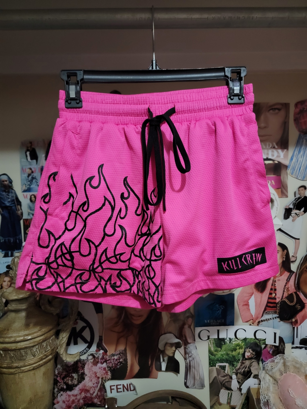 Kill Crew Hot Pink Muay Thai Flame Shorts